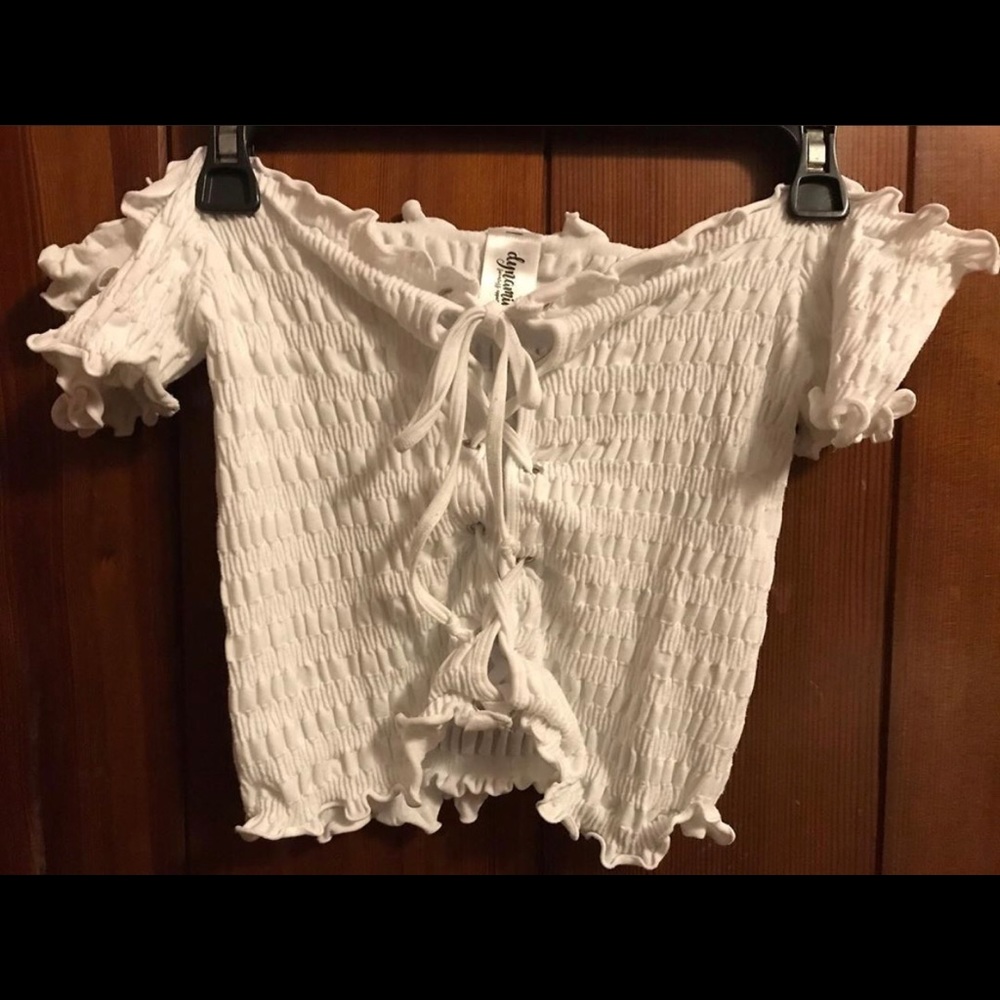 Over The Shoulders Lace Crop Top